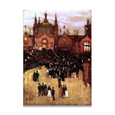 Imagem de Get Together John Lavery Iconic Realist Portrait & War Scene Canvas Art – Decoração de parede irlandesa atemporal para casa 39,98 x 55,88 cm Un Framed