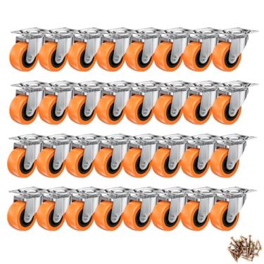 Imagem de ASHGOOB 1,5" Rodízios, Rodas Giratórias/Rodízios Conjunto De 32, Rodas Giratórias Universais De 360° Para Caixa De Armazenamento/Móveis Pequenos/Eletrodomésticos De Cozinha, Rodízios De Poliuretano