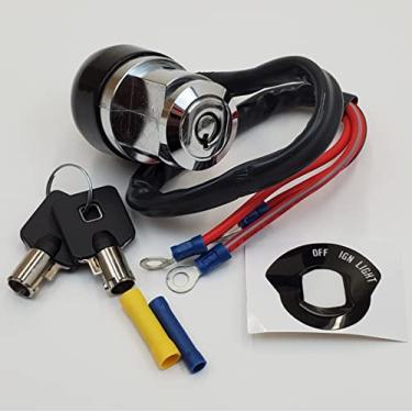 Imagem de Chrome 3 Position Ignition Switch (Off, Ignition, Ignition w/Lights) w/2 Tamper Resistant Round Keys for 1979-2003 Harley Sportster, 1991-2005 Dyna (Except FXDWG) & Custom Applications - HD# 71705-97Q