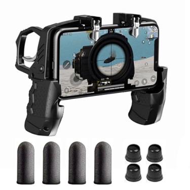 Imagem de GOFOYO K21 Controle de jogo móvel para PUBG/Call of Duty/Fortnite, botões de disparo de mira L1R1 Joystick sensível ao atirador, gamepad para iPhone e Android de 4,7 a 6,5 polegadas