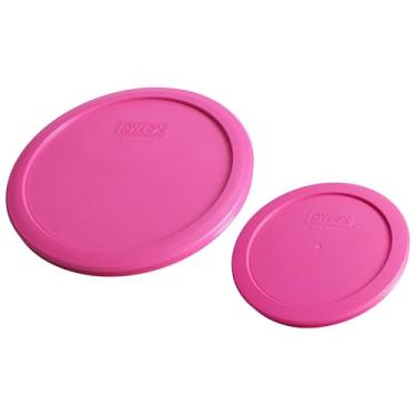 Imagem de Pyrex (1) 7402-PC 6/7 xícaras e (1) tampas rosa 7201-PC 4 xícaras - Feito nos EUA