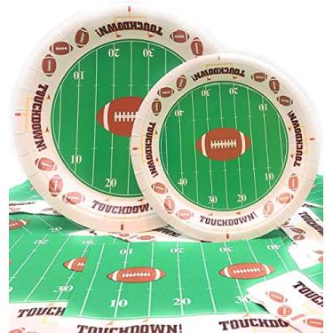 Imagem de Os artigos de festa de retoque do tema de futebol para 30 convidados, inclui pratos de lanche/sobremesa de 76 a 23 cm, pratos de jantar de 76 a 23 cm, 30 guardanapos, 30 copos, ideal para jogos de futebol, festa de aniversário, Super Tigela