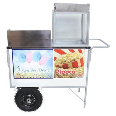 Imagem de Carrinho de Algodão Doce e Pipoca com Toldo BL41P/T Cefaz