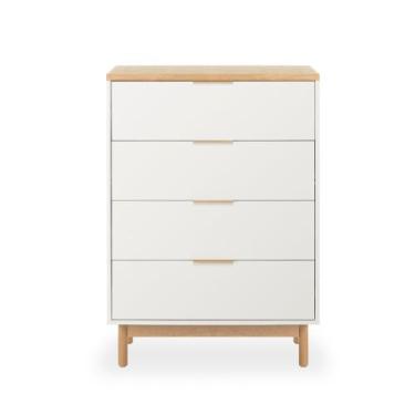 Imagem de Cômoda Kaki 4 Gavetas 80 cm x 45 cm - Casavee, Tauari/Branco