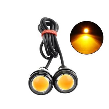 Imagem de Par LED Olho de Águia 23mm 12V Strobo Âmbar Carro Moto Universal - Lux