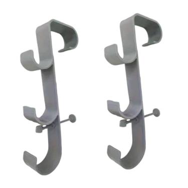 Imagem de WeiLaiKeQi Suporte para vara de piscina, suporte para escova, equipamento, organizador, ganchos triplos, gancho para ferramentas para escovas de skimmer, Cinza, 2 Pc