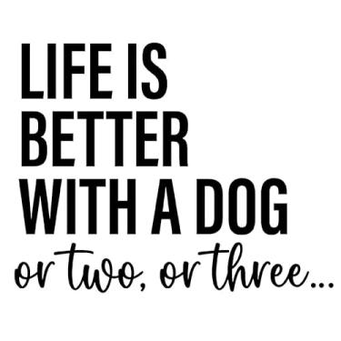 Imagem de Life is Better with A Dog or Two or Three Funny NOK Decalque Adesivo de Vinil |Carros Caminhões Paredes Laptop| Preto|17.8 x 14.0 cm|NOK2317