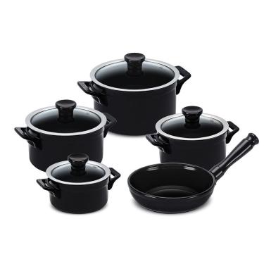 Imagem de Jogo de Panelas de Cerâmica Clear 5 Peças Preto Ceraflame