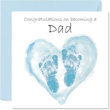 Imagem de Stuff4 New Baby Boy Card for Dad - Congrats Becoming - Cartão de parabéns bem feito para o novo pai, cartões de felicitações Welcome To The World de 5,7 polegadas
