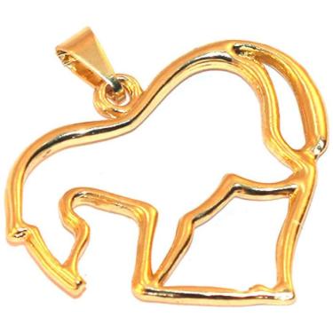 Imagem de Pingente Cavalo Formato Coração Folheado Ouro 18k