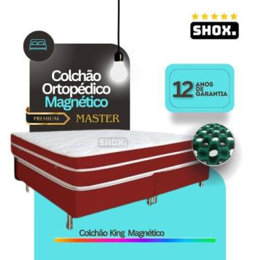 Imagem de Colchão king Shox Master Ortopédico 203x193x25cm, Suede Vermelho