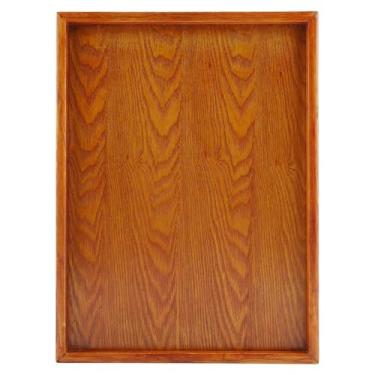 Imagem de Bandeja de chá de madeira retângulo Munefe, bandejas de madeira para decoração, bandejas de banheiro para balcão para cozinhas, áreas de jantar e escritórios (36 * 27cm)