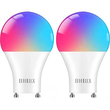 Imagem de OHLUX Lâmpadas inteligentes GU24 compatíveis com Alexa, lâmpada LED RGBCW super brilhante de 10 W 900 lm, substituição de halogênio de 120 V 100 W, pacote com 2