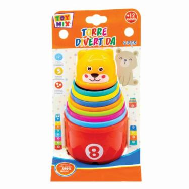 Imagem de Torre Divertida 9 Potes Brinquedo de Montar - Toy Mix