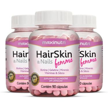 Imagem de Kit 3 Hairskin Nails Femme Maxinutri 90 Cápsulas