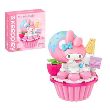Imagem de Bloco de Montar Keepplay Cupcake de Morango da My Melody Hello Kitty e Amigos