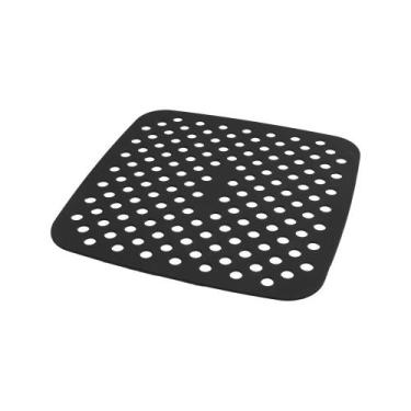 Imagem de Tapete em Silicone Preto Quadrado para Fritadeira Elétrica 19x19x0,2cm