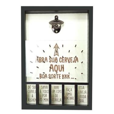 Imagem de Quadro Abridor De Garrafas De Tampinhas Jogo Divertido - Co2Beer