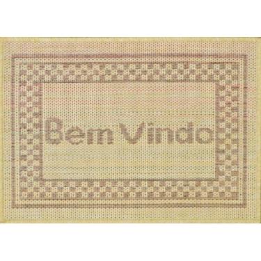 Imagem de Mini Capacho Sisal Look Bem Vindo 008 Arena 040X060 Cm - Rayza Tapetes