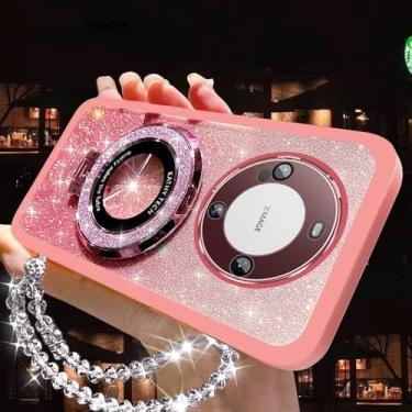 Imagem de Capa de silicone com pulseira de cristal brilhante para Huawei Mate 60, 50, 40, 30, 20 Pro, A2, para Mate 30