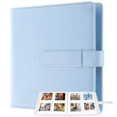 Imagem de Zenkon Album para Instax Mini com 32 Paginas, Album para Fotos Polaroid com 256 Capacidade De Fotos, PU álbum De Fotos Para Armazenar Fotos De 3 Polegadas, Cartões Bancários E Ingressos Para Trem，Azul