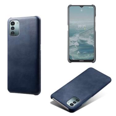 Imagem de Capa para NOKIA G11,Proteção contra quedas,Casca de volta de cor sólida simples,Design de couro de imitação de plástico-Blue
