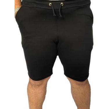 Imagem de Bermuda de moletom plus size P ao G11 - Dominiq, Preto, G9
