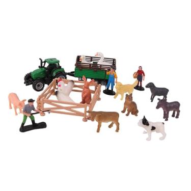Imagem de Esquirla Figuras de animais de fazenda, modelos de figuras, cenário, jardim de fadas, decoração realista, mesa de areia, cena de brinquedo, micro paisagem para, 20 Unidades