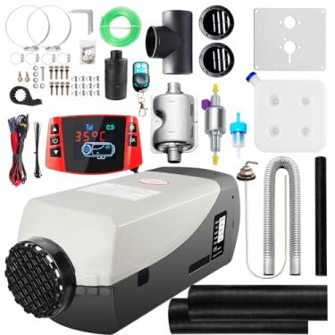 Imagem de WAYSKA Aquecedor de ar diesel 12V, tanque de 15L, aquecedor a diesel 8KW, silenciador, aquecedor de estacionamento a diesel com monitor LCD e controle remoto para caminhões, reboques, barcos e