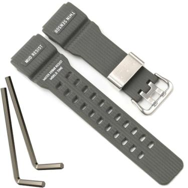 Imagem de Pulseira de reposição masculina GG-1000 de resina compatível com Casio G Shock GG-1000-1A5CR GG-1000-1A3CR GG-1000-1A3JF GG1000 Acessórios para relógio (cinza)