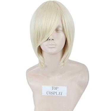 Imagem de Topcosplay Peruca de cosplay de anime unissex loira reta reta para fantasia de Halloween