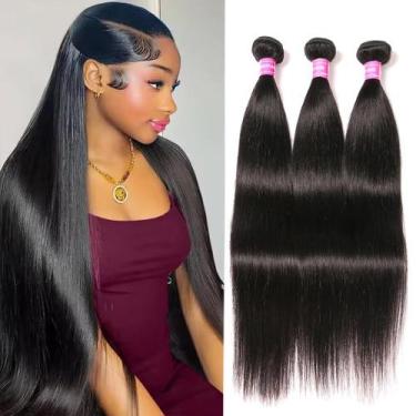 Imagem de Pacotes de cabelo QinMei 12A Brazilian Straight 50 55 60 cm 100% virge