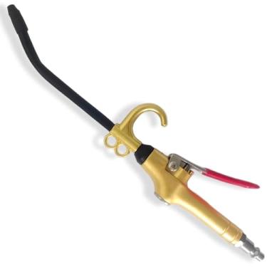 Imagem de QiLeeCar Pistola de sopro de ar de alto volume, bocal de fluxo de ar de proteção de borracha de alumínio, pistola de ar doméstica industrial, acessórios de compressor de ar pneumático, ferramenta de