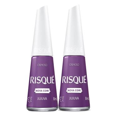 Imagem de Kit 2 Esmalte Risqué Nova Cor Cremoso Cor Jujuva 8ml