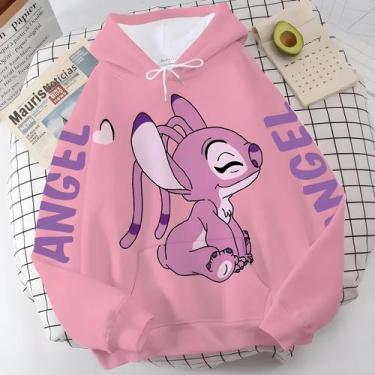 Imagem de Moletom Unissex Disney Stitch Angel Monster Com Capuz E Bolso Para Mul