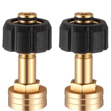 Imagem de GHYTRIGEN Adaptador de mangueira de lavadora de pressão, adaptador de mangueira fêmea para fêmea FGH M22-14 mm x 3/10.2 cm, conexão rápida M22 de 14 mm, adaptador de torneira para mangueira para