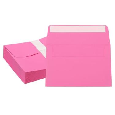 Imagem de PATIKIL Envelopes de convite de 15 x 10 cm, 50 unidades, envelopes de cartão de felicitações A6, envelopes de aba plana, capas de cartão para correspondência, casamento, aniversário, formatura