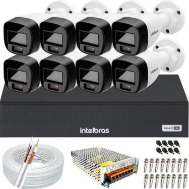 Imagem de Kit 8 Câmeras Segurança Intelbras Full Color vhd 1120b Dvr 8ch Full hd