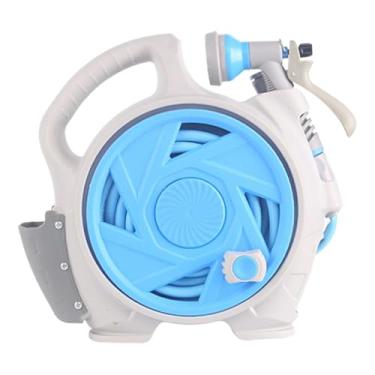 Imagem de FashionCha Carrinho de Mangueira de Jardim, Carretel de Mangueira de Jardim, Kit de Carro Multifuncional para Irrigação de Jardinagem, Azul, Tamanho real