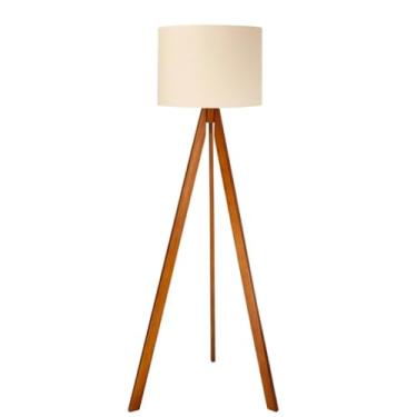 Imagem de Abajur De Chão Tripé 1,50 Cm Completo Com Cúpula E Fiação Luminária De Piso Para Sala, Quarto, Cupula Cor Algodão