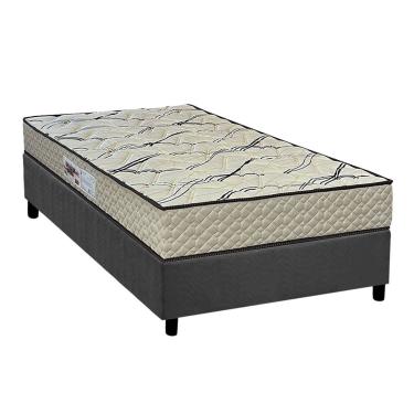 Imagem de Cama Box Solteiro: Colchão Espuma D33 Paropas AG65 Max Sono + Base CRC Suede Gray (88x188)