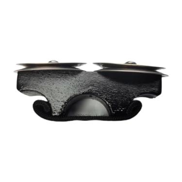 Imagem de KiBcsLic Sino de pandeiro de mão, instrumento musical, agitador de dedo de percussão portátil, sinos de dedo de percussão para bandas, Preto