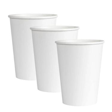 Imagem de Copo De Papel Biodegradável 200Ml Branco 50 Un Kit 3