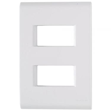 Imagem de Placa+Suporte 4X2 2 Postos Afastados Liz Branca Tramontina