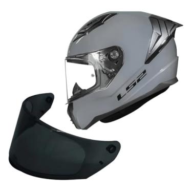 Imagem de Kit Capacete Moto Ls2 FF810 Vigo Cinza + Viseira Fume (58)
