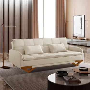 Imagem de Sofa Cama 202cm x 92cm em Linho Cannes Bege