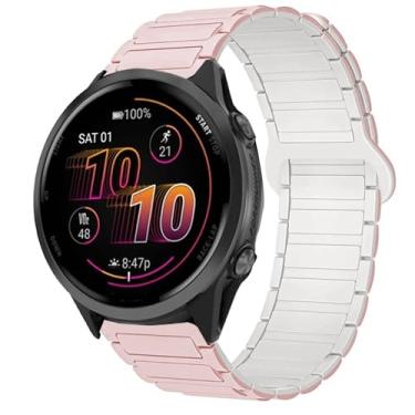 Imagem de Pulseira de substituição esportiva de silicone de liberação rápida de 20 mm e 22 mm compatível com Garmin Forerunner 570 de 42 mm, 47 mm, Forerunner 55, 165, 245, 255, 265, 645 (rosa, pulseira de