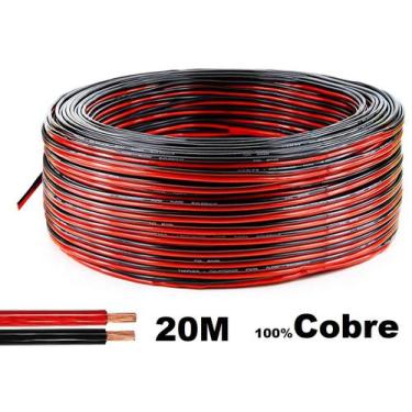 Imagem de 20 Metros Fio Som Automotivo Alto Falante 100% Cobre - Foxcabos