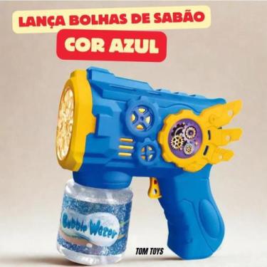 Imagem de Brinquedo Lança Bolhas Sabão Arminha Automática Luz Azul e Rosa - Sem 