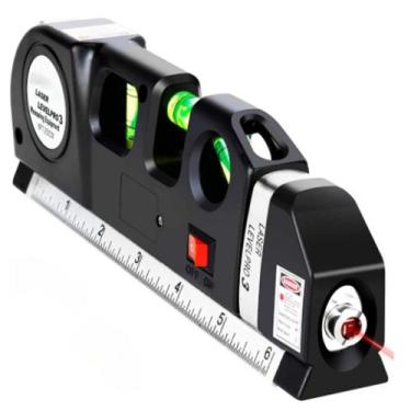 Imagem de Nível A Laser 3 Linhas Cruz Com Trena Régua Nivelador Construção - MXM